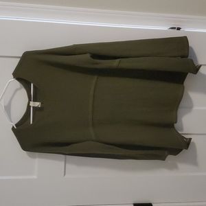 Waffle Knit Top, L Hunter Green